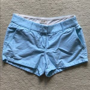 J Crew light blue oxford 3” shorts